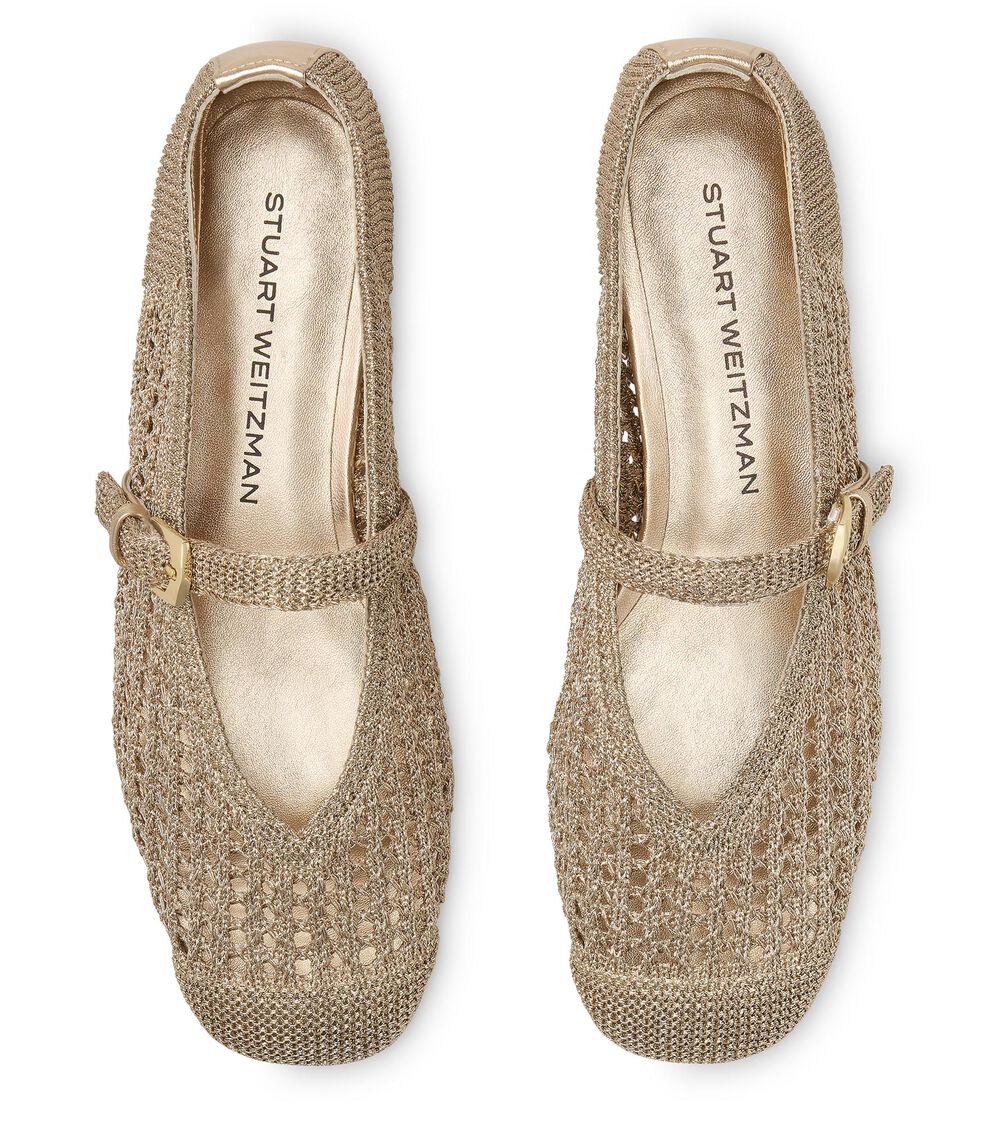 Stuart Weitzman LEORA MARY JANE LIGHT GOLD SN613LCZLIO