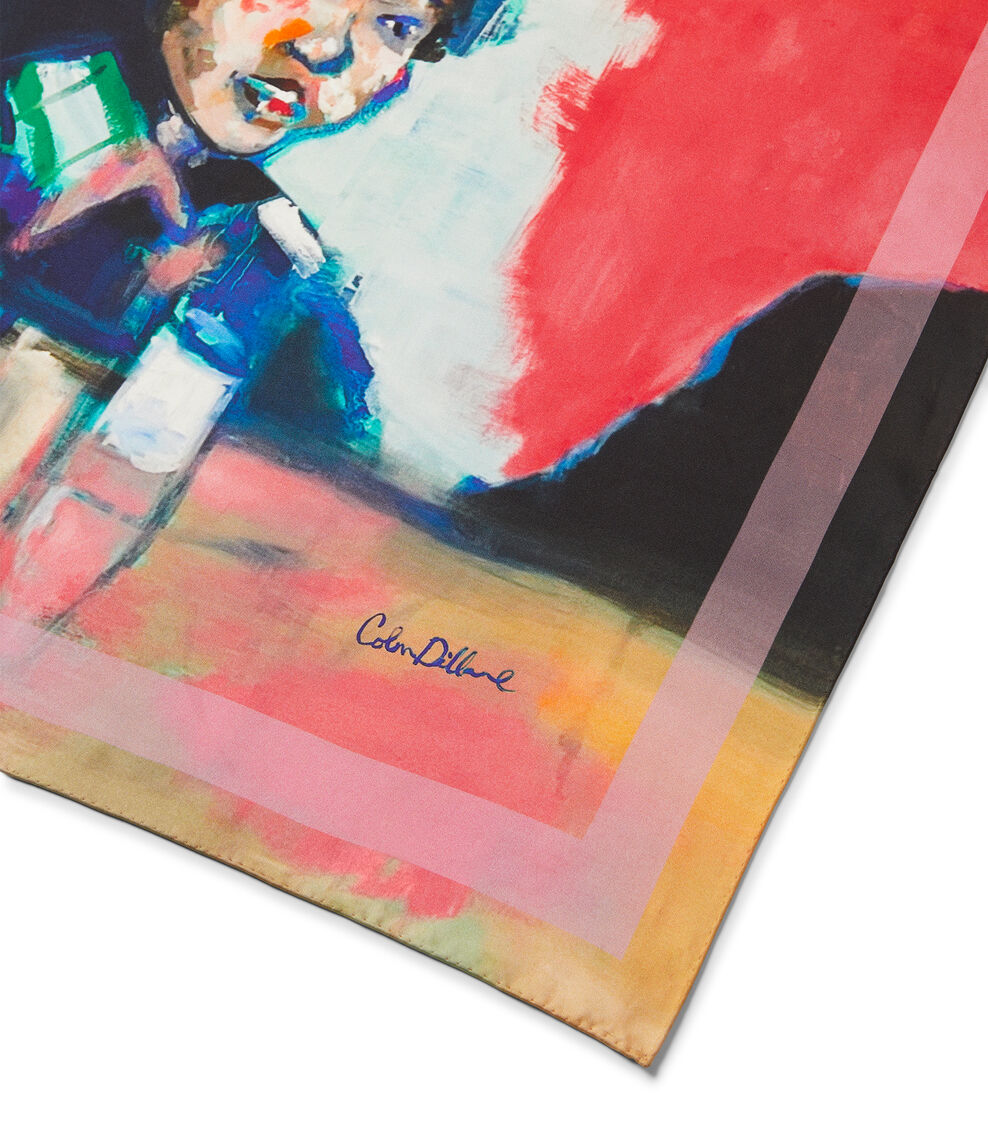 Stuart Weitzman SW X KIDSUPER SILK SCARF CORAL SE701PNLCOM