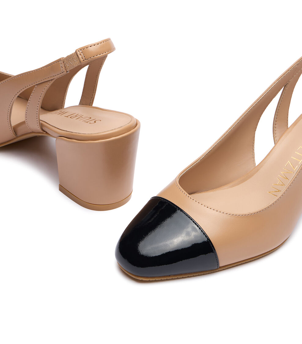 Stuart Weitzman SLEEK 50 SLINGBACK Stuart Weitzman SLEEK 50 SLINGBACK ADOBE/BLACK SF964SCPQ5J
