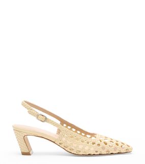 Stuart Weitzman STASSI WOVEN SLINGBACK 50 STRAW SN778FIKSTR