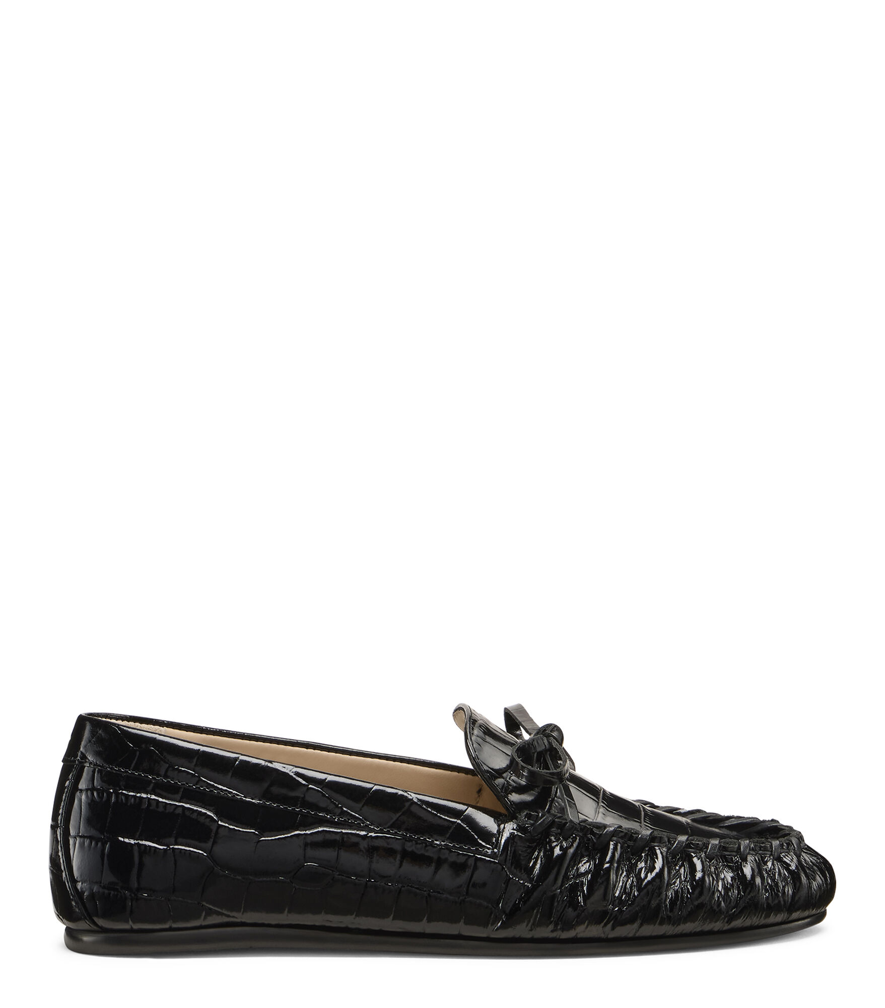 BRITT BOW LOAFER, CHAUSSURES PLATES ET MOCASSINS, , LUSH SOFT CROC - Stuart Weitzman - Modalova