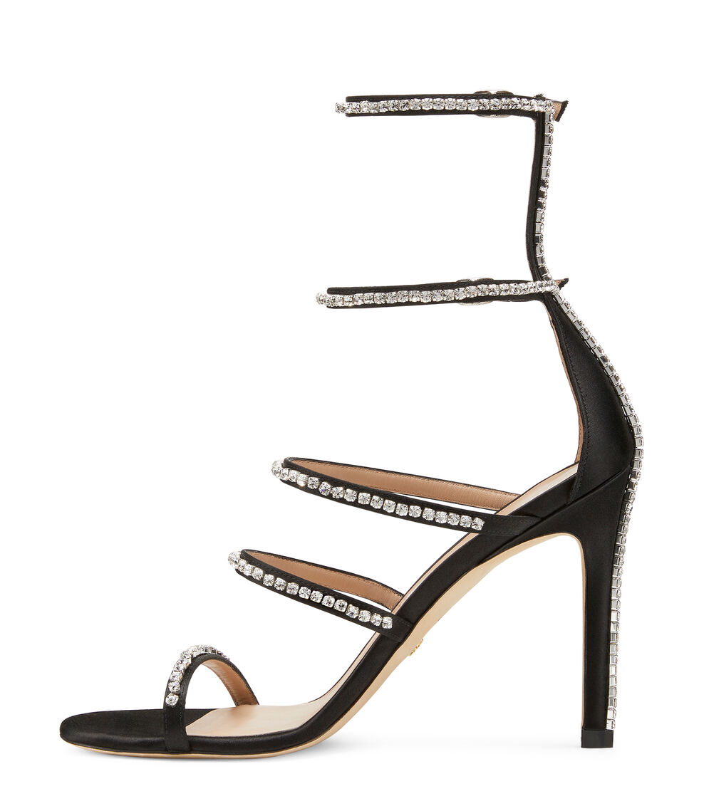 Stuart Weitzman NUDISTGLAM 100 GLADIATOR SANDAL BLACK SC231SAYBCL