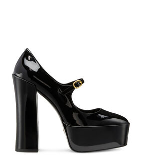 Stuart Weitzman SKYHIGH 145 MARY JANE PLATFORM PUMP BLACK SD283PATBLK
