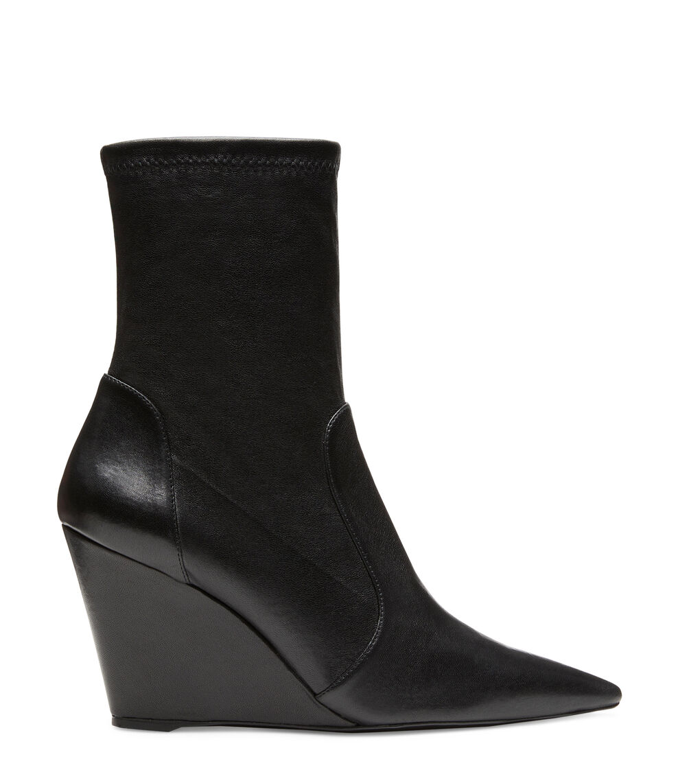 Stuart Weitzman STUART WEDGE 85 SOCK BOOTIE BLACK SD240SRLBLK