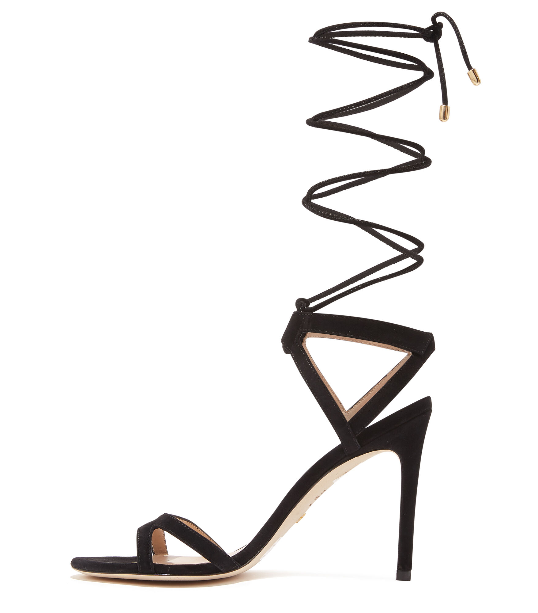 SOIREE 100 LACE UP SANDAL in BLACK for Women Stuart Weitzman