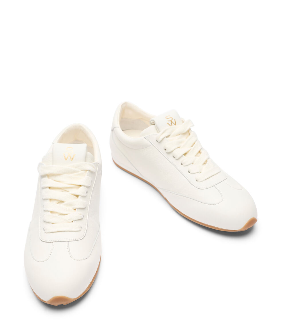 Stuart Weitzman COLTON SLEEK SNEAKER WHITE SN246LARWHT