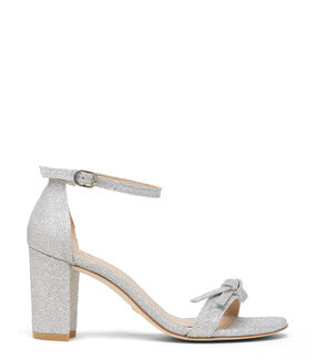 Stuart Weitzman NEARLYNUDE SW BOW SANDAL ARGENT SD108NLQVA0