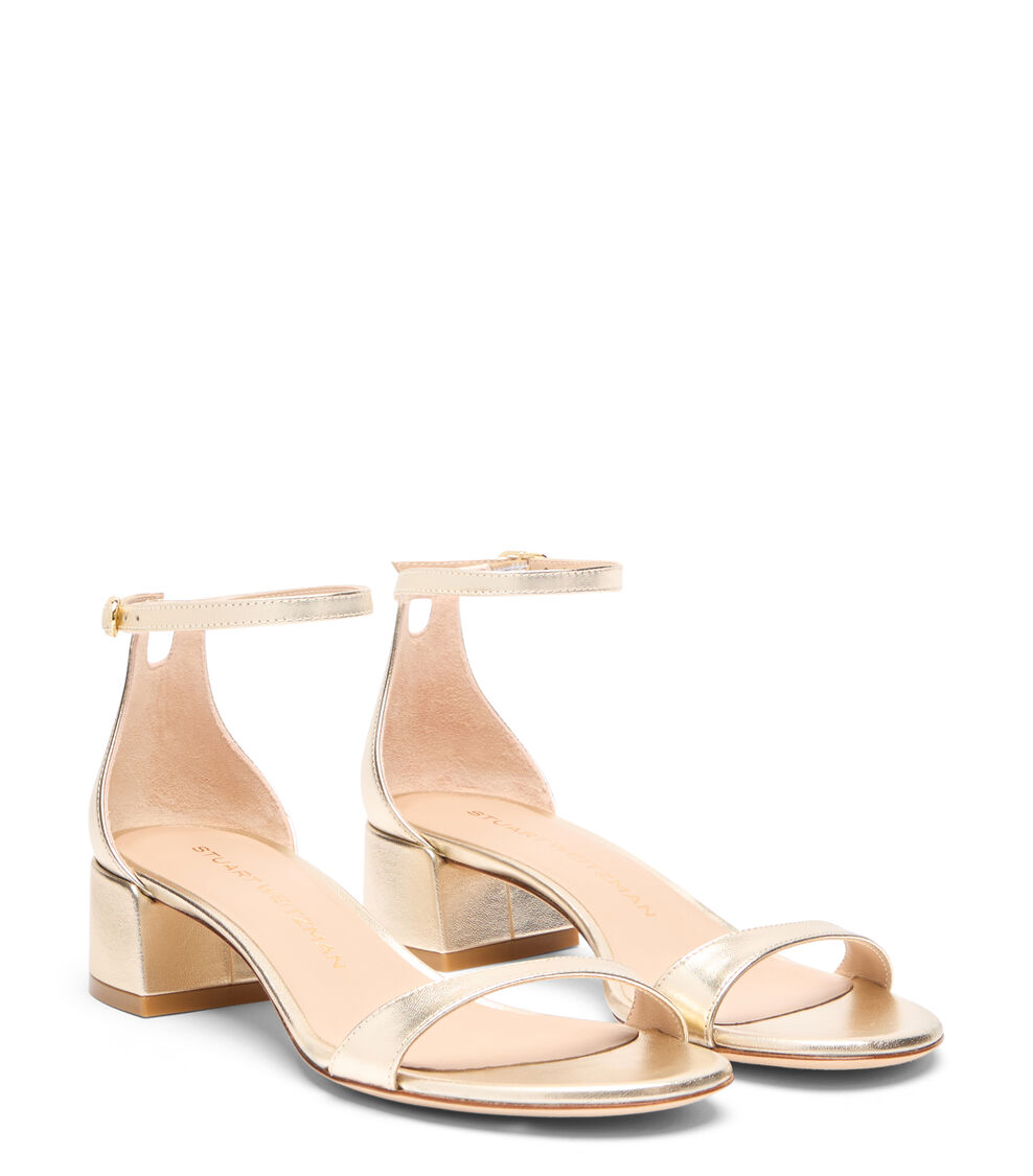 Stuart Weitzman NUDIST BLOCK 35 LIGHT GOLD SK861LIDLIO
