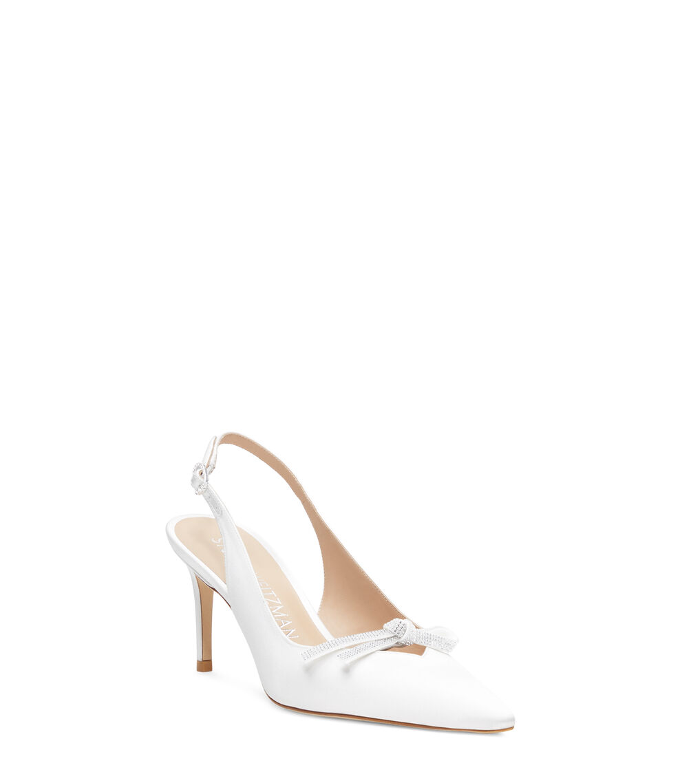 Stuart Weitzman SW BOW 75 SLINGBACK BIANCO SB595SANWHT