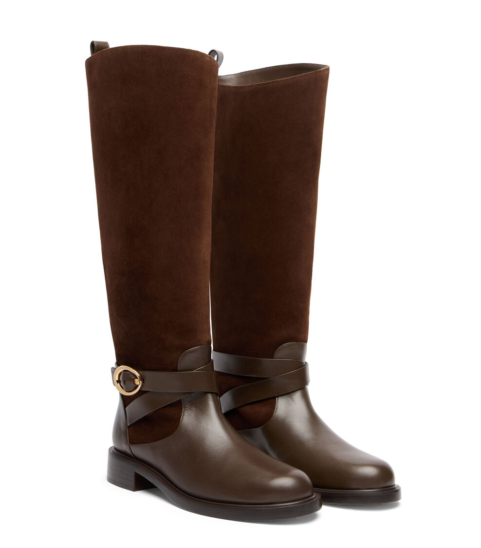 Stuart Weitzman BENNI RIDING BOOT WALNUT/WALNUT/DARK BROWN SM397JQJYIL