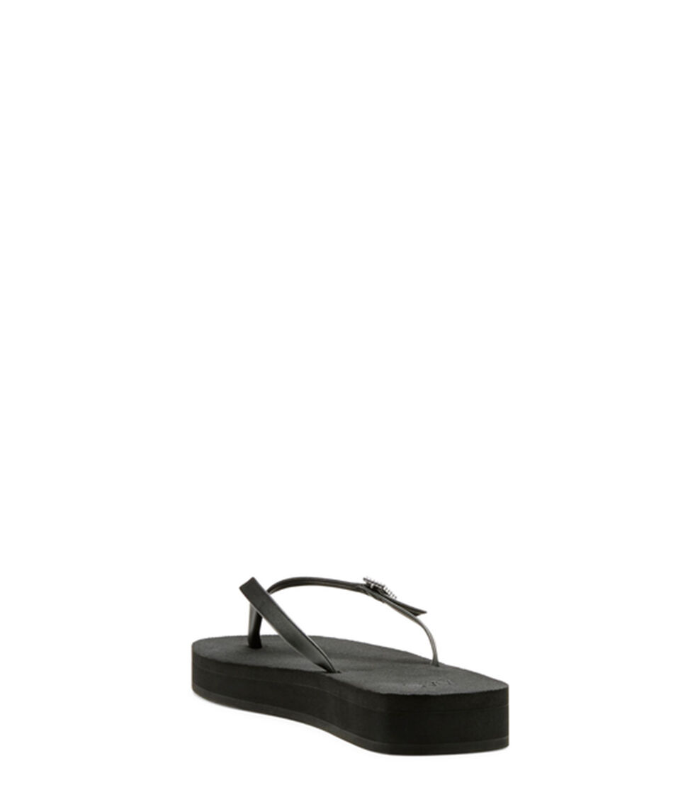 Stuart Weitzman SW CRYSTAL THONG FLATFORM SANDAL BLACK SB565EVPBLK