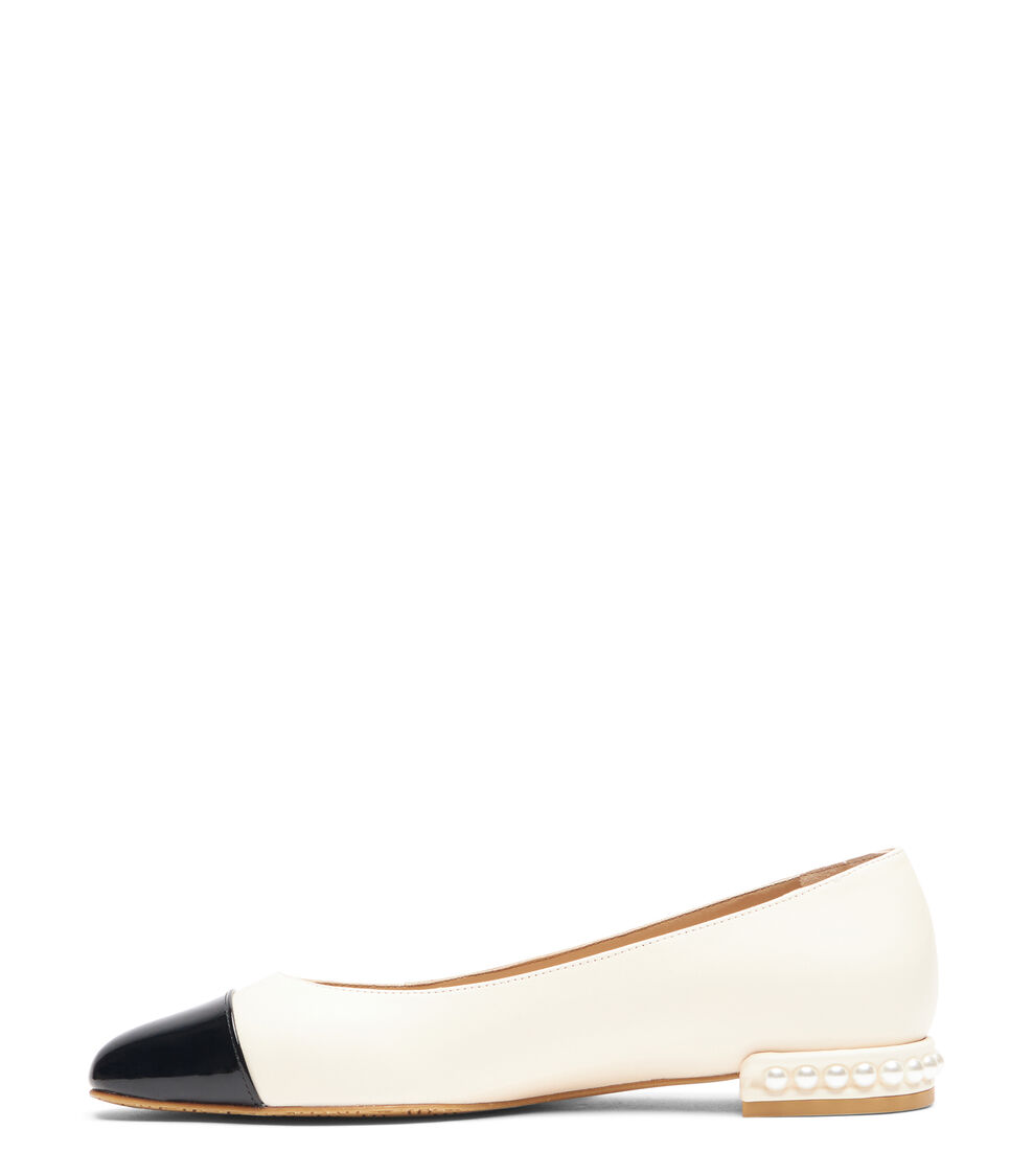 Stuart Weitzman PEARL FLAT SEASHELL/BLACK SD441SCPSV2