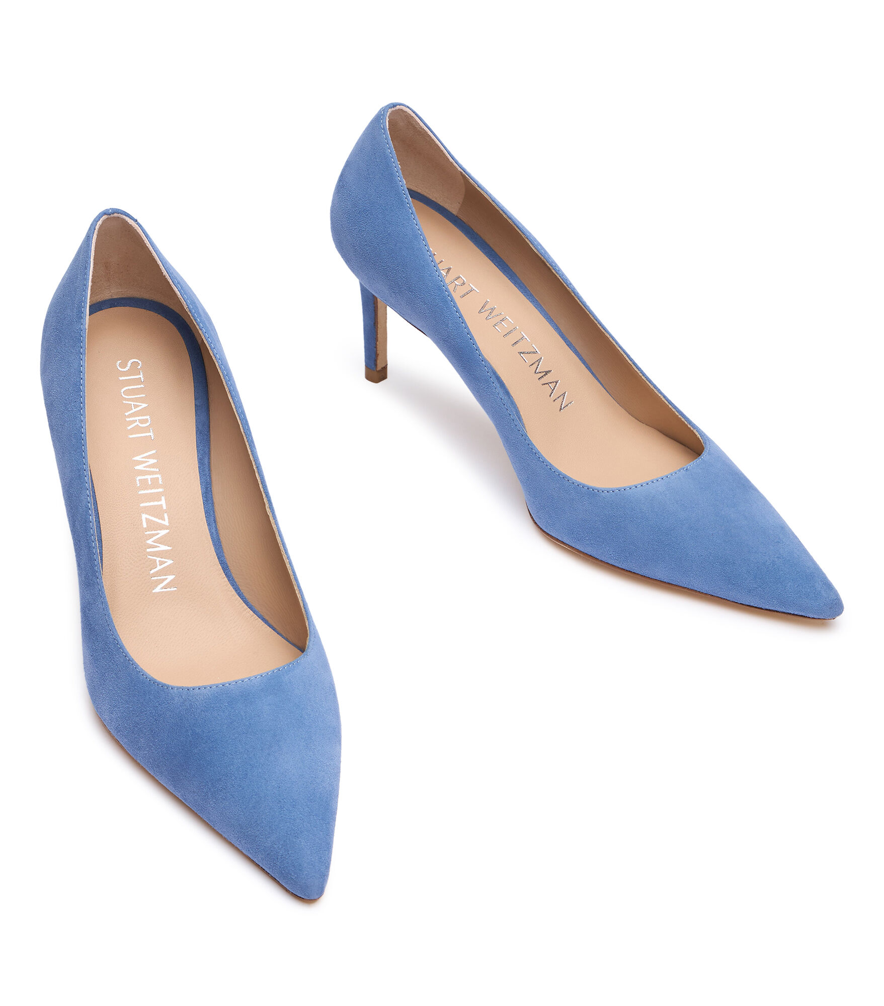 Stuart weitzman blue suede pumps top