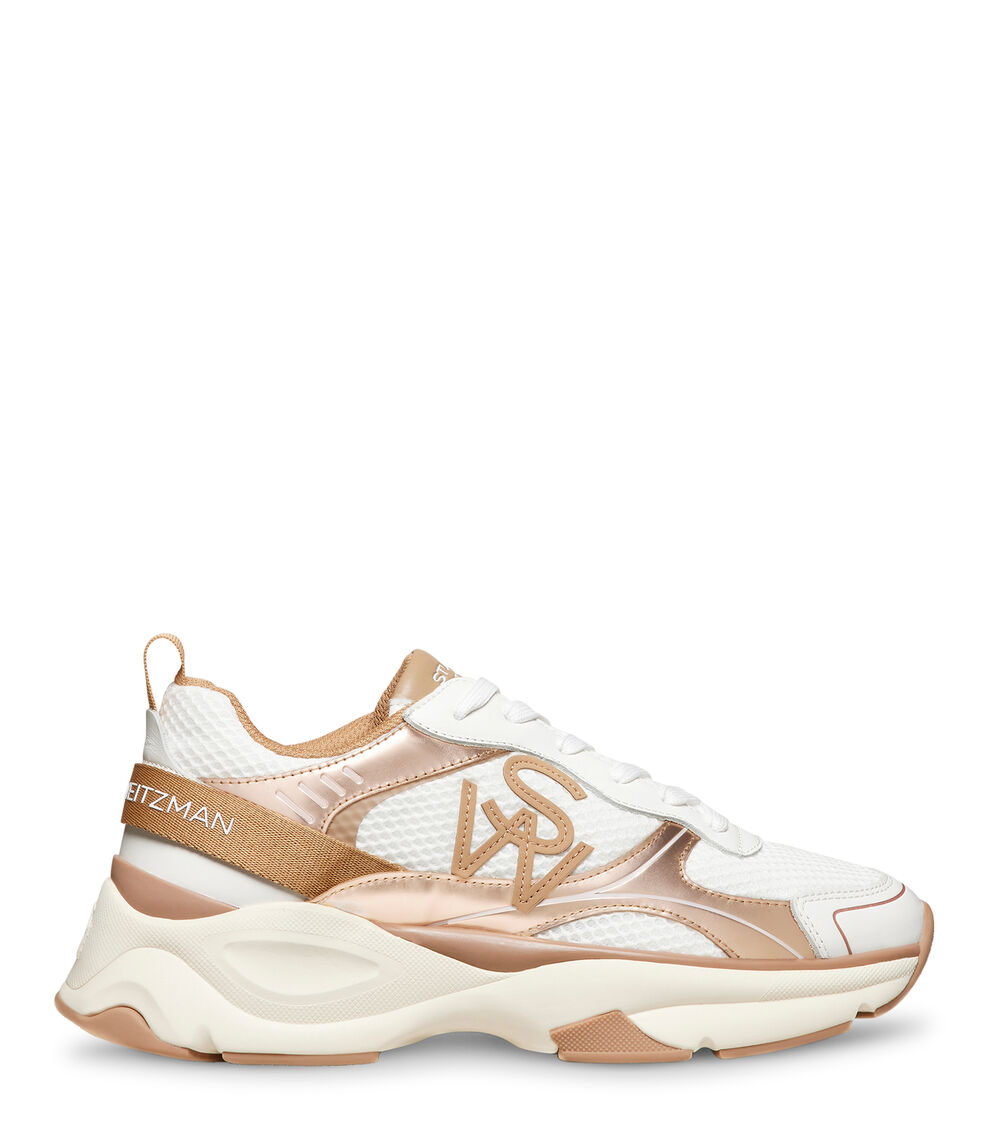 Stuart Weitzman SW TRAINER WHITE/TOBACCO SH318MSAWOY