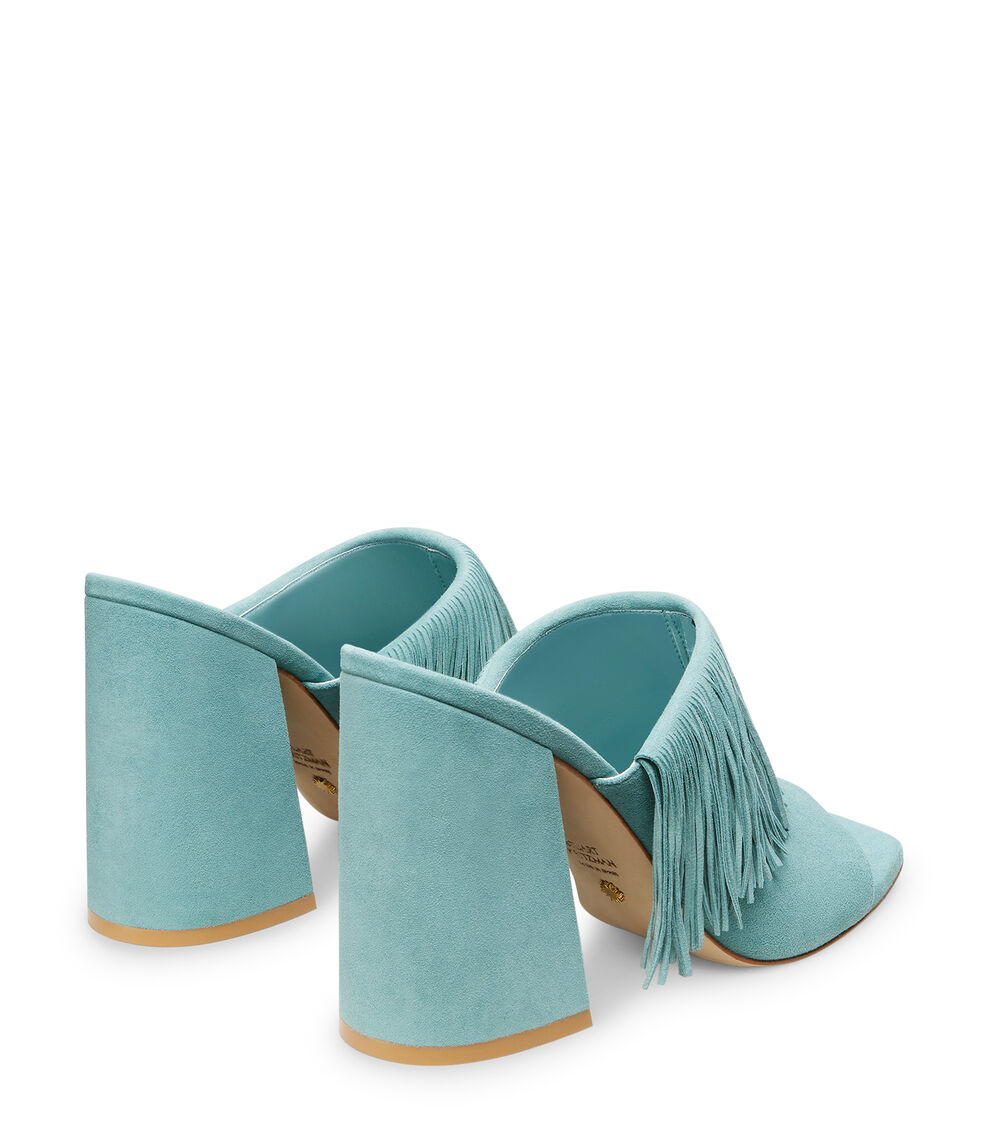 Stuart Weitzman TIA FRINGE 100 SLIDE CACTUS SG916SUECAC