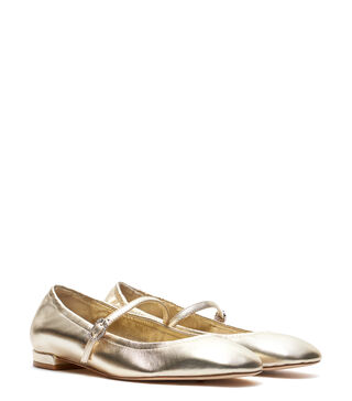 CLARIS BALLET FLAT in LIGHT GOLD for Women | Stuart Weitzman