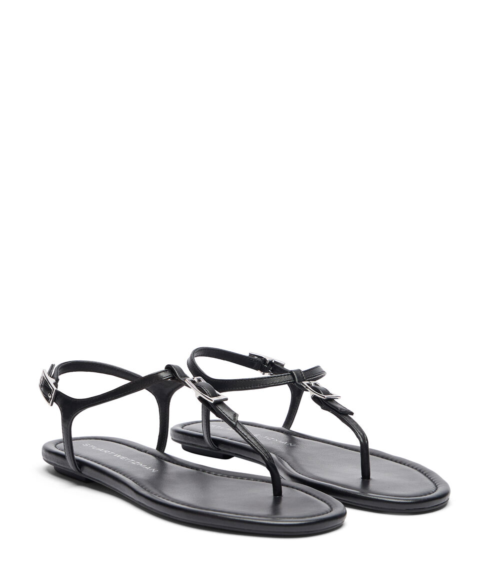 Stuart Weitzman GEORGIE T-STRAP BLACK SL049LARBLK