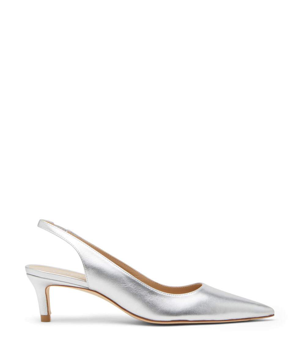 Stuart Weitzman STUART 50 SLINGBACK PUMP SILVER SA780LIDSLV