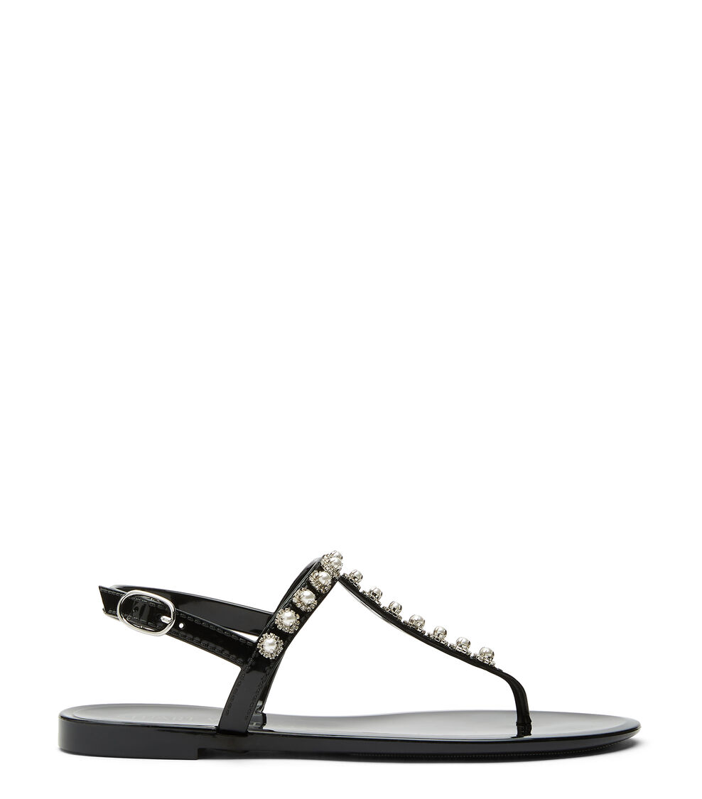 Stuart Weitzman GOLDIE PEARL CRYSTAL JELLY SCHWARZ SB443SEMBLK
