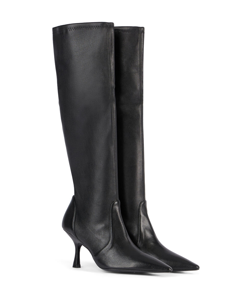 Stuart Weitzman NAOMI 75 STRETCH BOOT BLACK SJ739SRLBLK