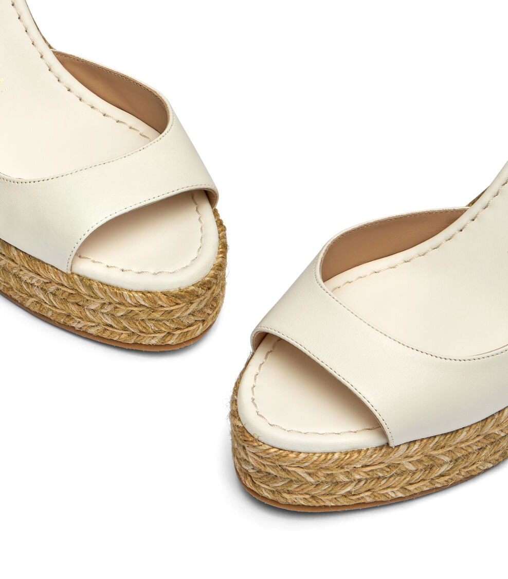 Stuart Weitzman NUDISTIA ESPADRILLE WEDGE CREAM SH626LARCRM
