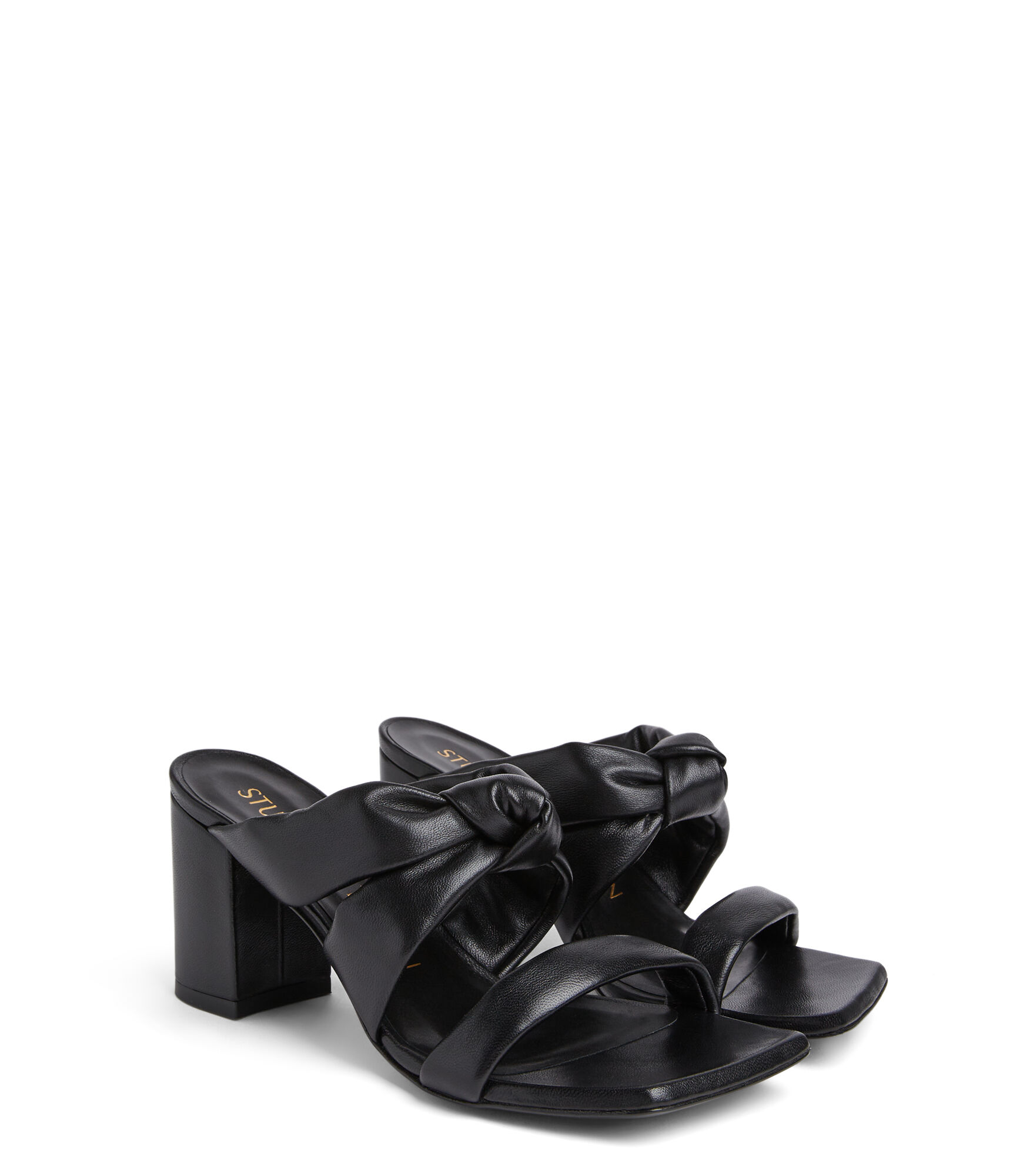 PLAYA 75 KNOT BLOCK SLIDE in BLACK for Women | Stuart Weitzman®