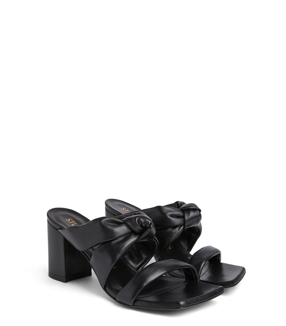 Stuart Weitzman PLAYA 75 KNOT BLOCK SLIDE NERO SD913LARBLK