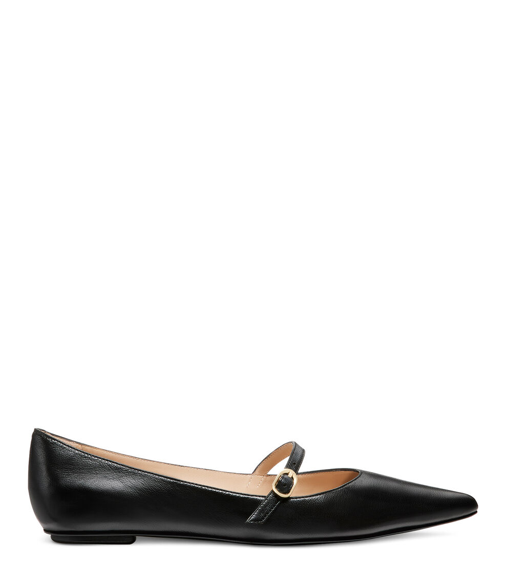 Stuart Weitzman EMILIA MARY JANE FLAT BLACK SG878LARBLK