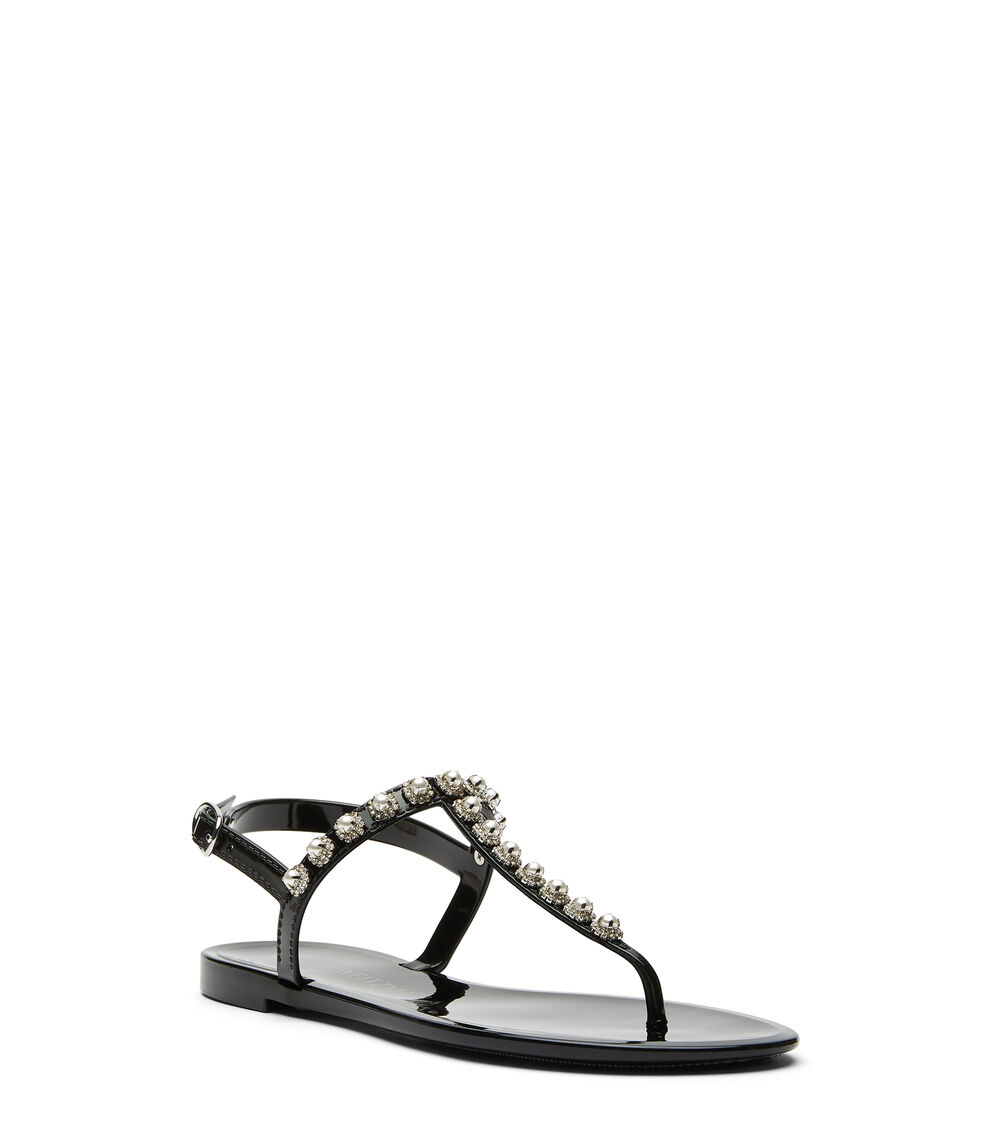 Stuart Weitzman GOLDIE PEARL CRYSTAL JELLY SCHWARZ SB443SEMBLK