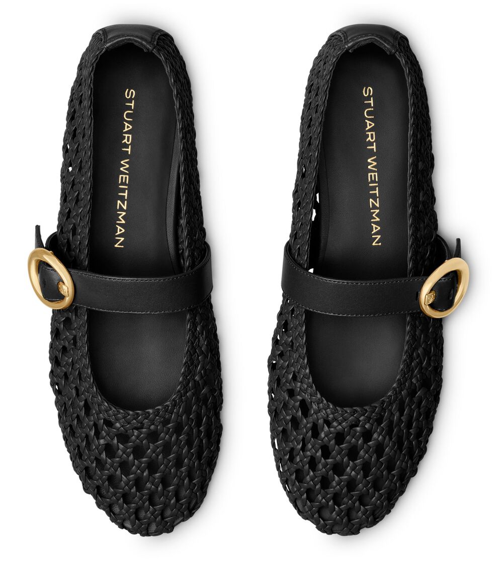 Stuart Weitzman THEA MARY JANE BLACK SK781WOVBLK