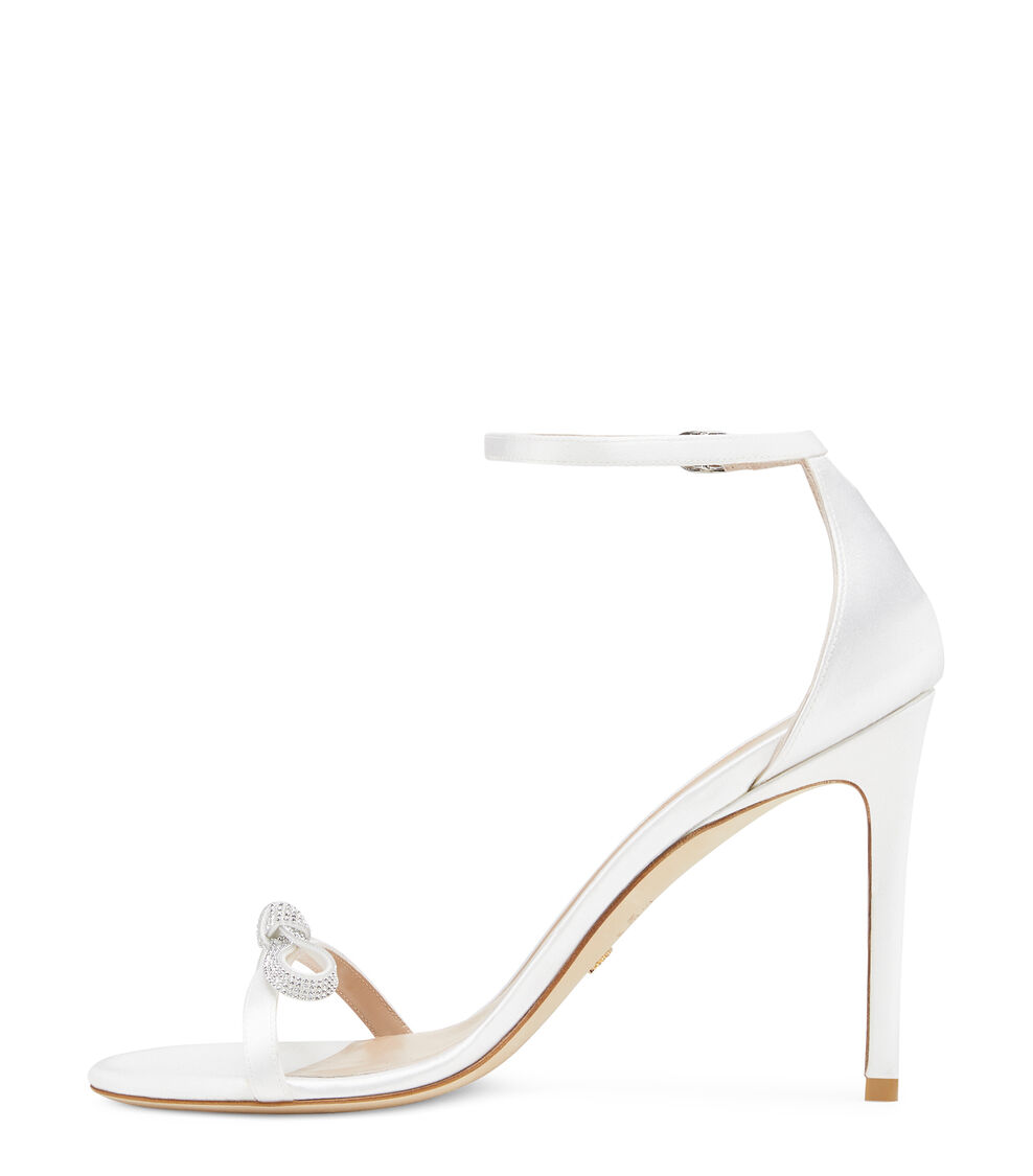 Stuart Weitzman NUDIST SW BOW 100 SANDAL WHITE SB591SANWHT