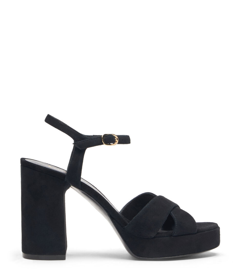 Stuart Weitzman DAYNA PLATFORM SANDAL BLACK SI774SUEBLK