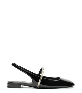 Stuart Weitzman STEFANIE SLINGBACK FLAT BLACK/CLEAR SI438PAYBCL