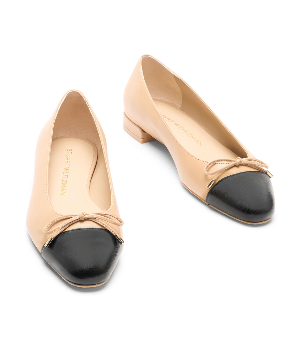 Stuart Weitzman SLEEK BOW FLAT Stuart Weitzman SLEEK BOW FLAT ADOBE/BLACK SJ598DRQQ5J