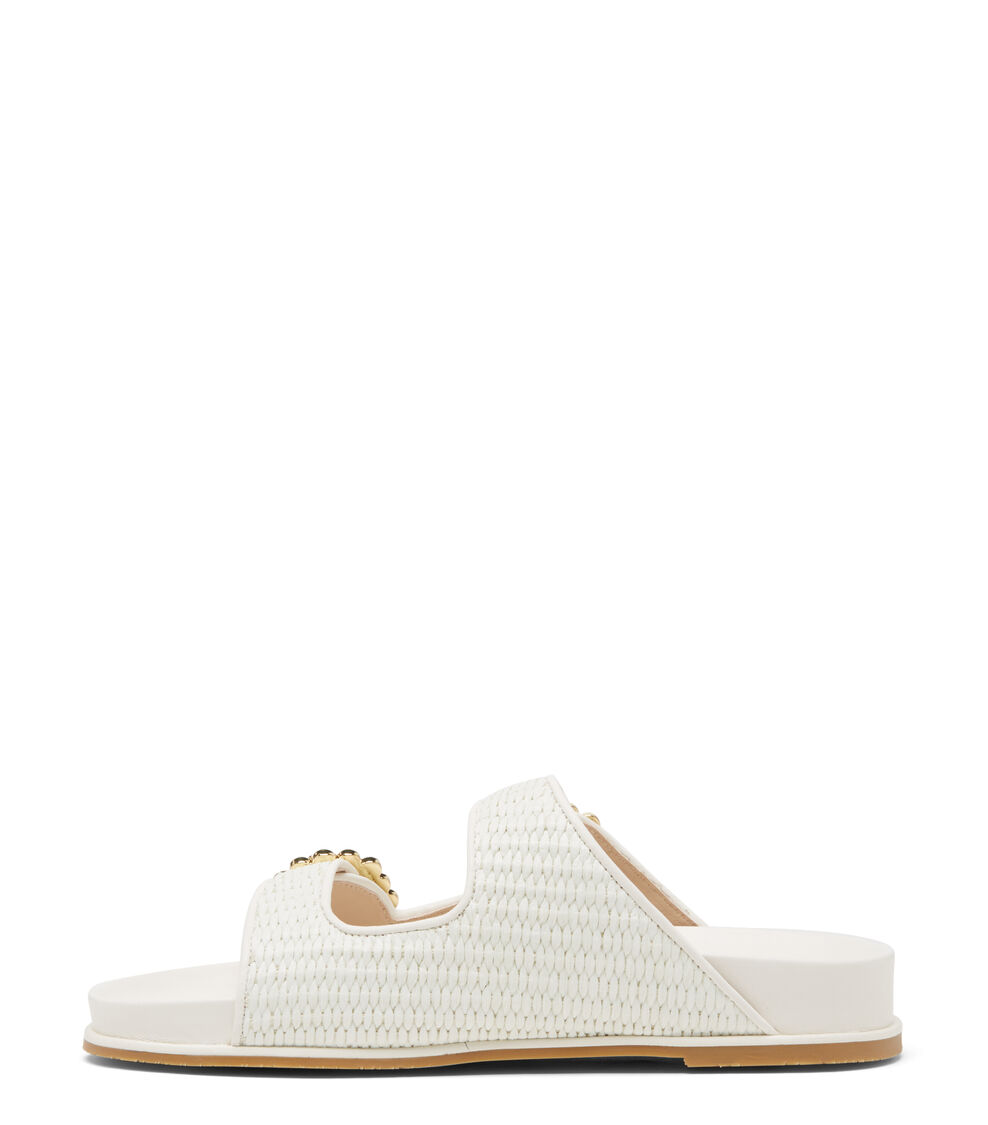 Stuart Weitzman PIPER SLIDE SANDAL OAT SA803BECCRM