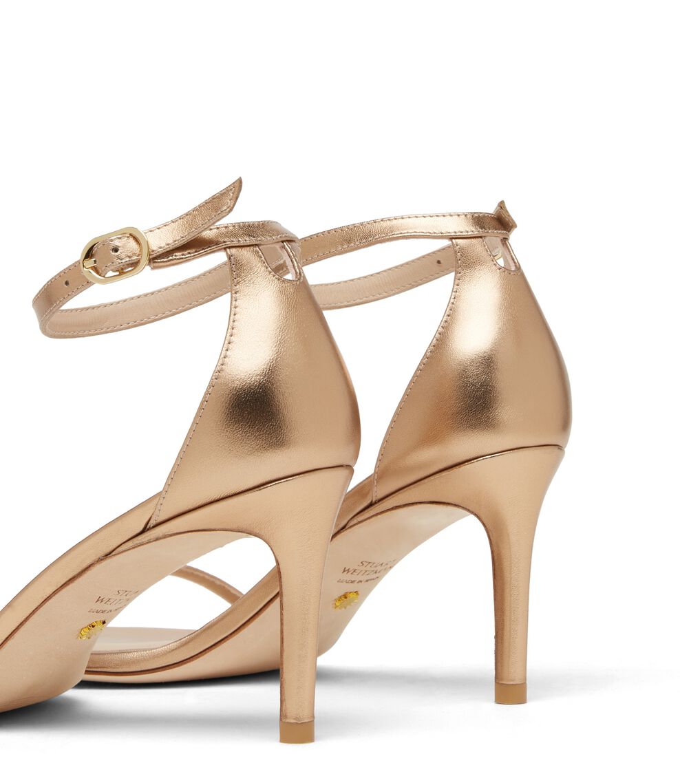 Stuart Weitzman NUDISTCURVE 75 SANDAL GOLD SA174LIDGLD