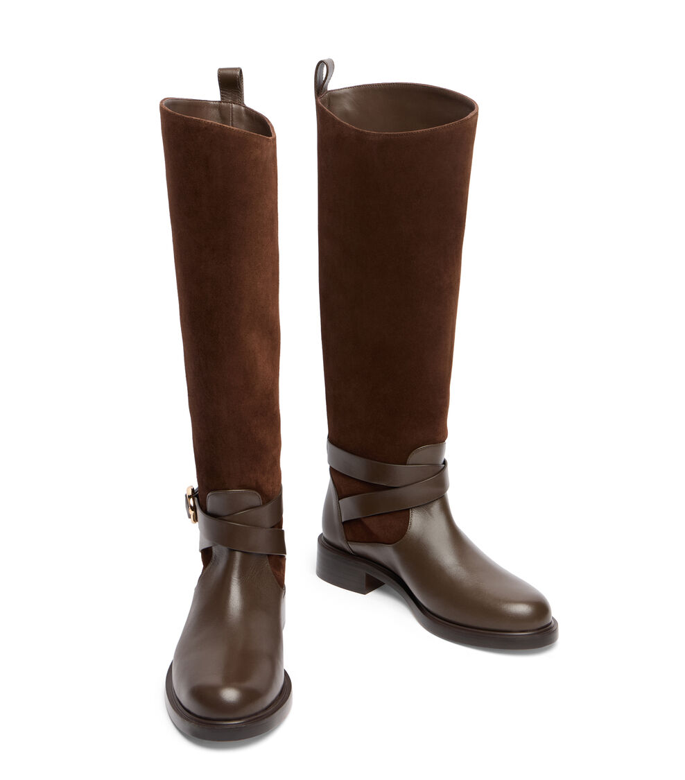 Stuart Weitzman BENNI RIDING BOOT WALNUT/WALNUT/DARK BROWN SM397JQJYIL