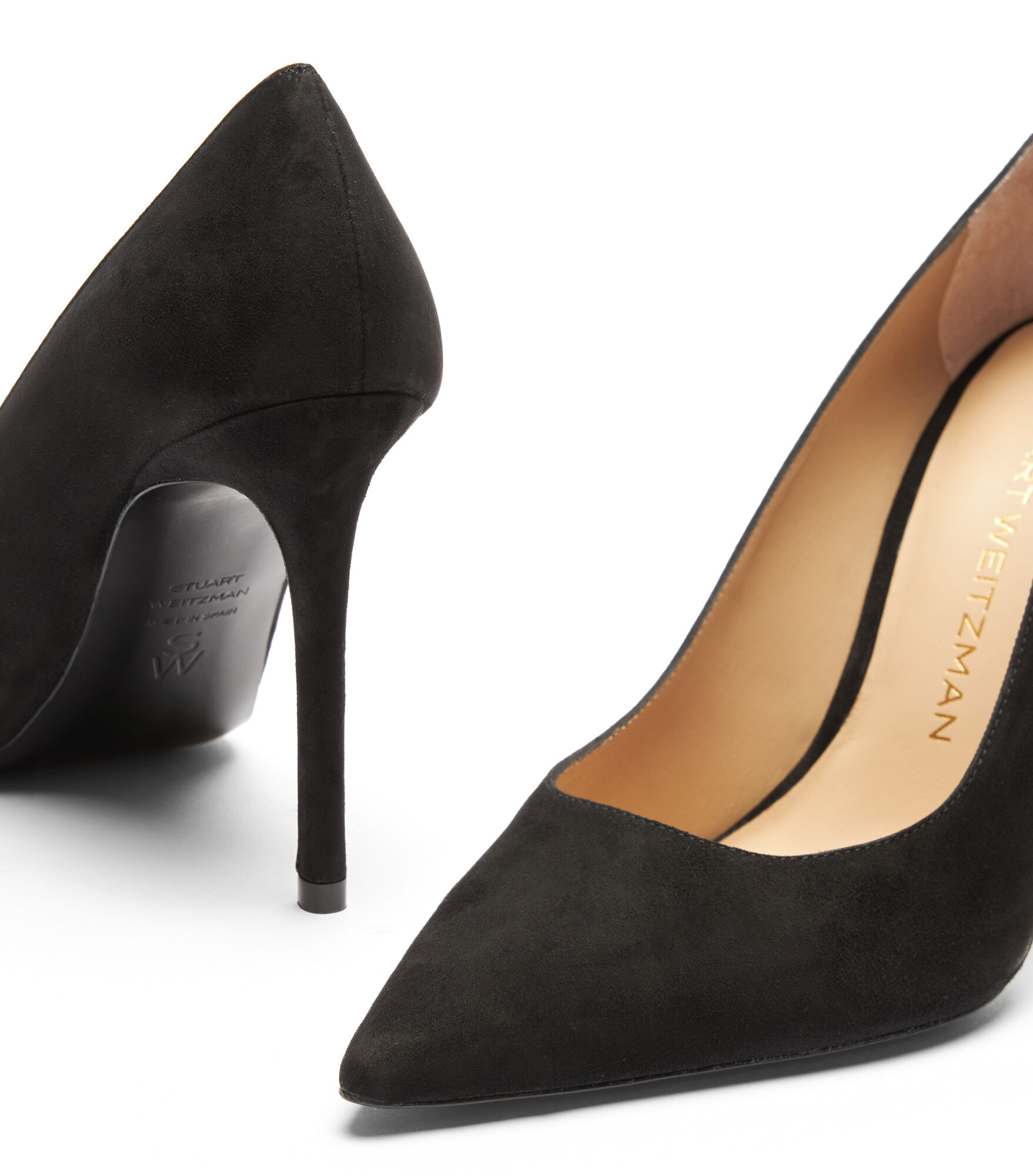 STUART WEITZMAN エックスカフ ホインテットトゥ ミュル $750 Stuart Weitzman Keelan Black Leather just-over-the-knee