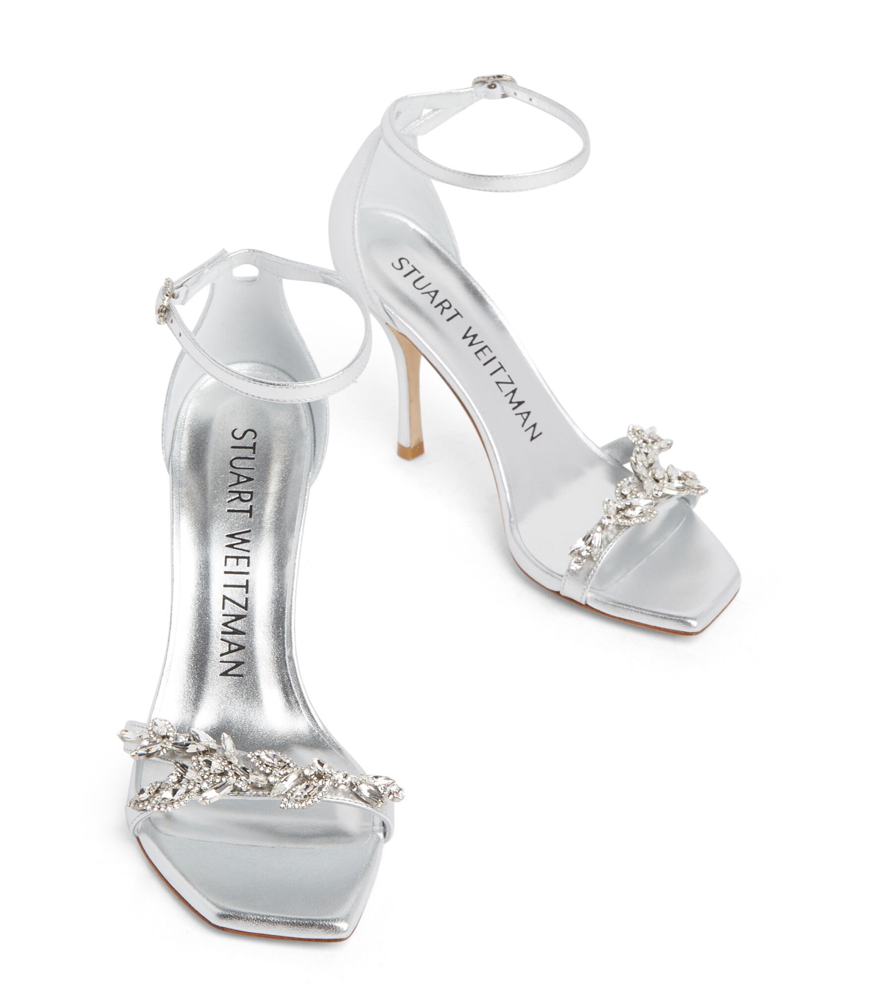 Stuart weitzman silver sandals sales