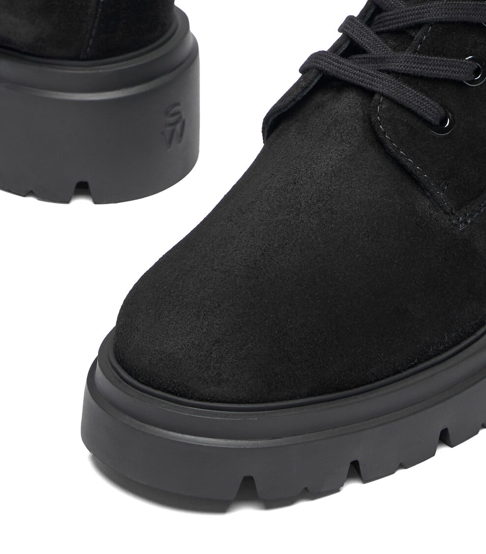 Stuart Weitzman HUDSON LACE-UP BOOTIE BLACK/WALNUT SM546SJMPJX