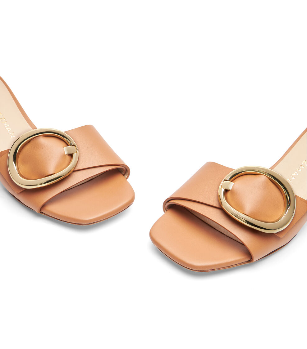 Stuart Weitzman BENNI 35 SLIDE TAN SI598SPOTN2