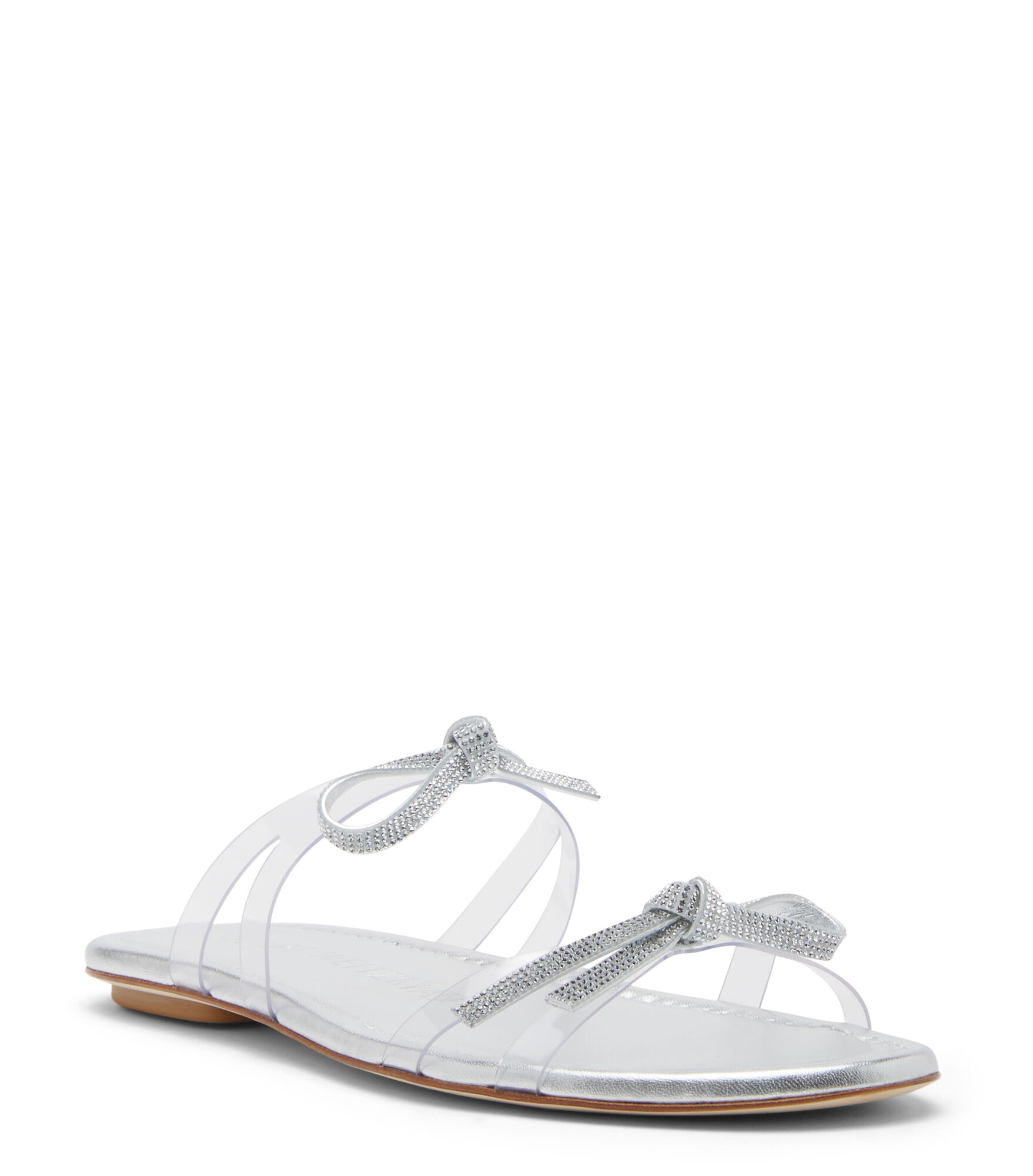 SW BOW SLIDE in SILVER for Women Stuart Weitzman