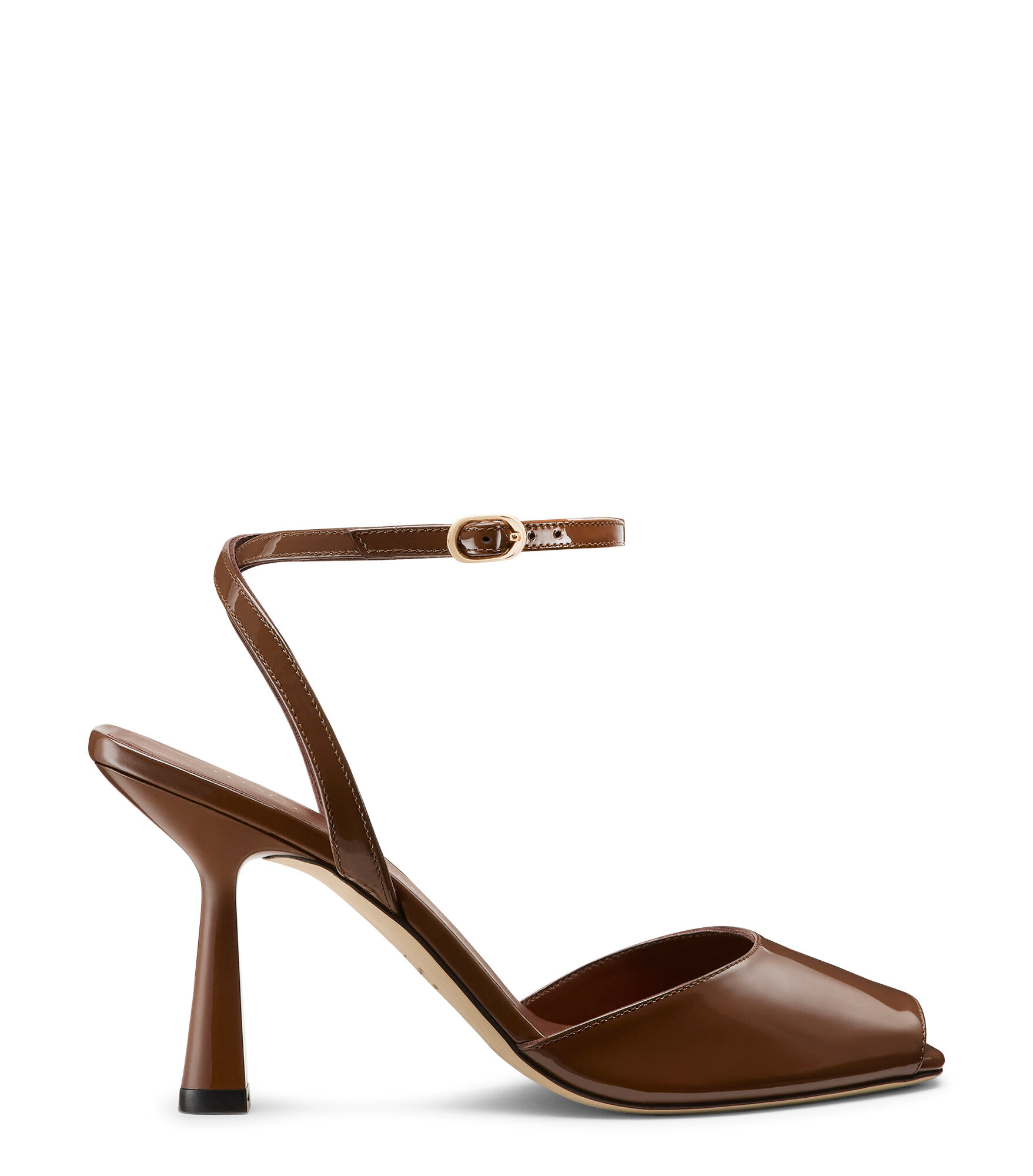 Stuart Weitzman, VAL SANDAL 85, SANDALS, WALNUT, PATENT