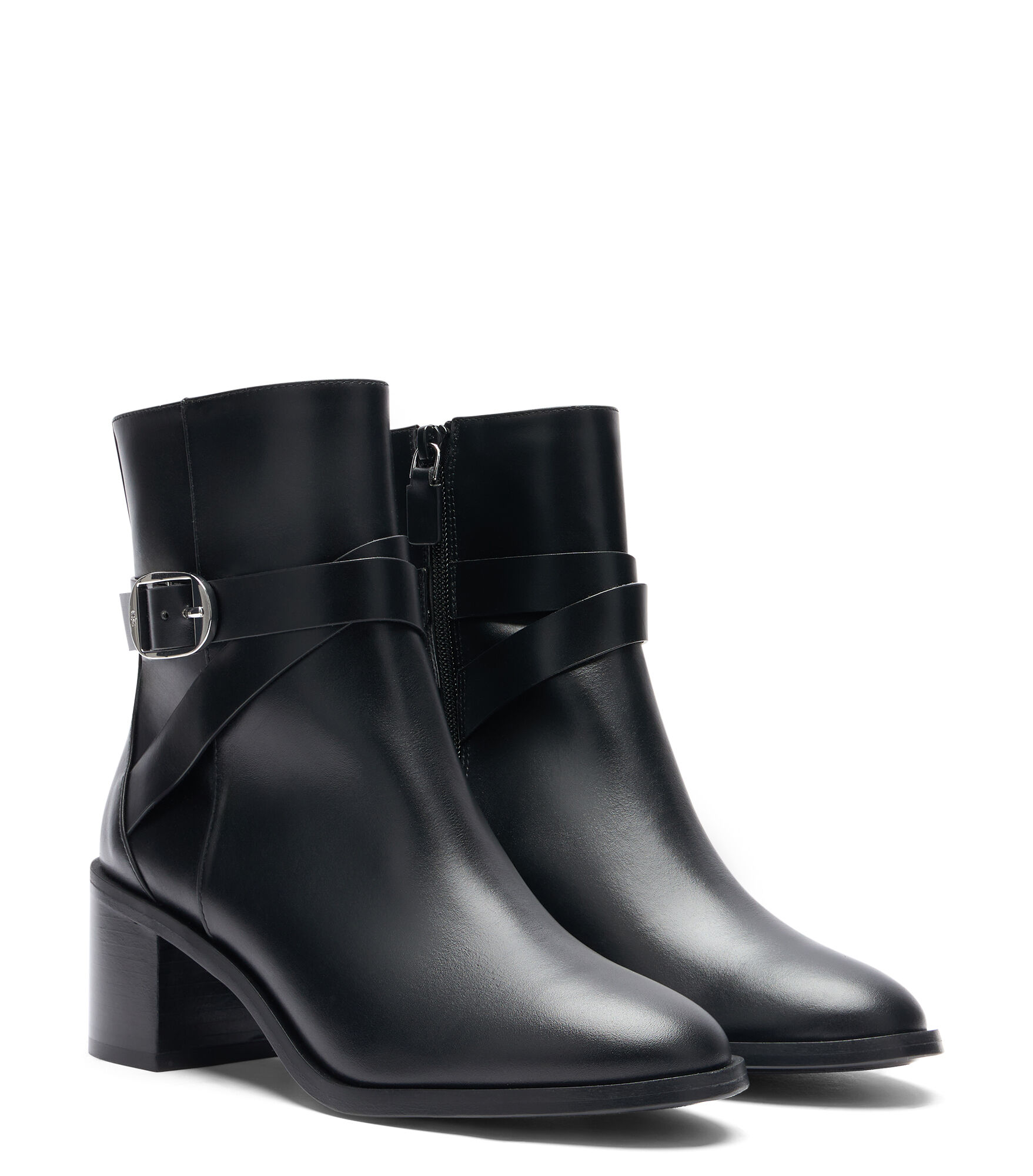 ESME BELTED ZIP BOOTIE in BLACK for Women Stuart Weitzman UK