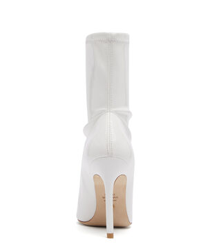 STUART 100 STRETCH BOOTIE in White for Women | Stuart  Stuart Weitzman White Stretch Ankle Booties main image 1
