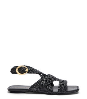 Stuart Weitzman THEA SANDAL BLACK SK785WOVBLK