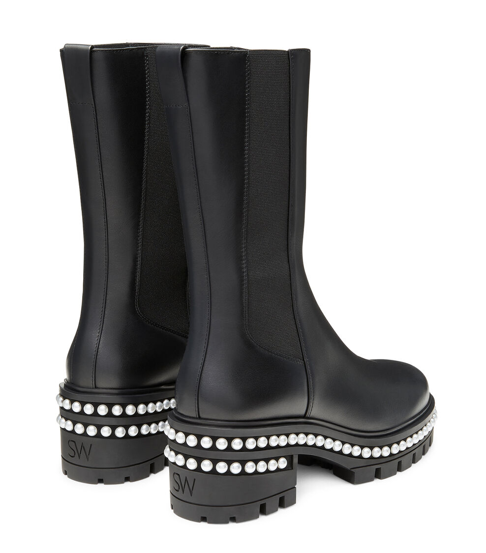 Stuart Weitzman SOHO PEARL CHELSEA BOOTIE SCHWARZ SD306SMOBLK