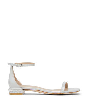 Stuart Weitzman NUDISTCURVE PEARL FLAT SANDAL NACAR SD318IRSVA5