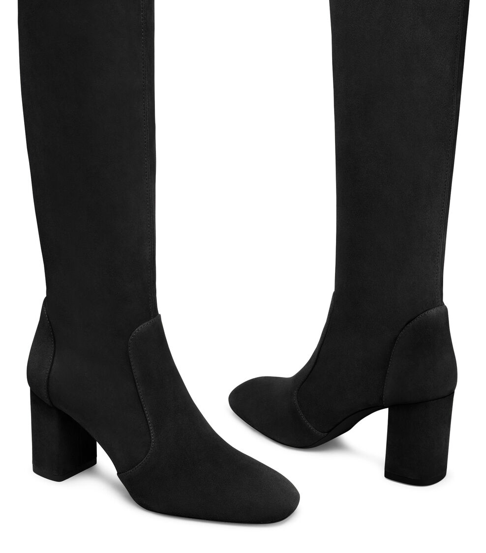 Stuart Weitzman LUCIE BOOT 75 BLACK SN075SUSBLK