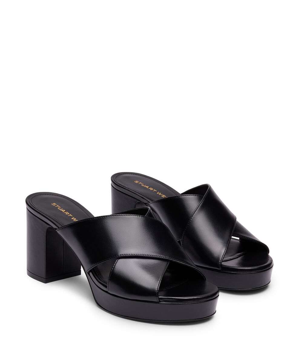 Stuart Weitzman SANDALIA SLIDE CON PLATAFORMA DAYNA NEGRO SO215SMOBLK